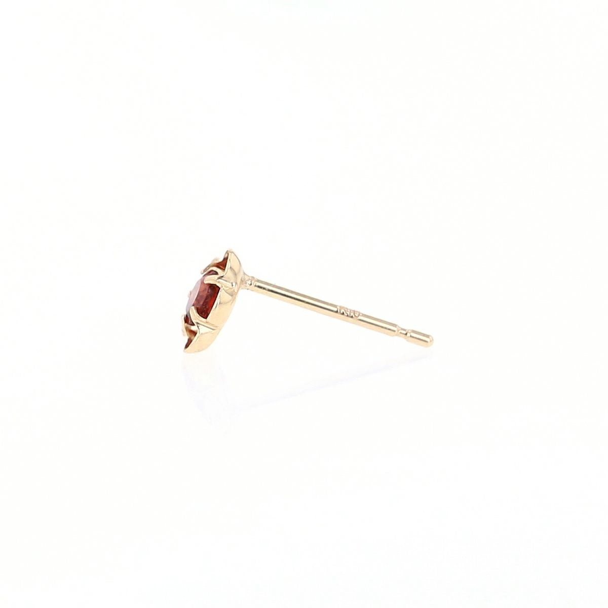 K10 YG ガーネット ピアス フラワー