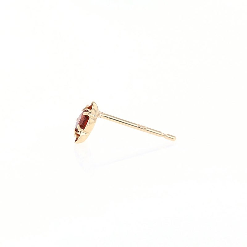 K10 YG ガーネット ピアス フラワー