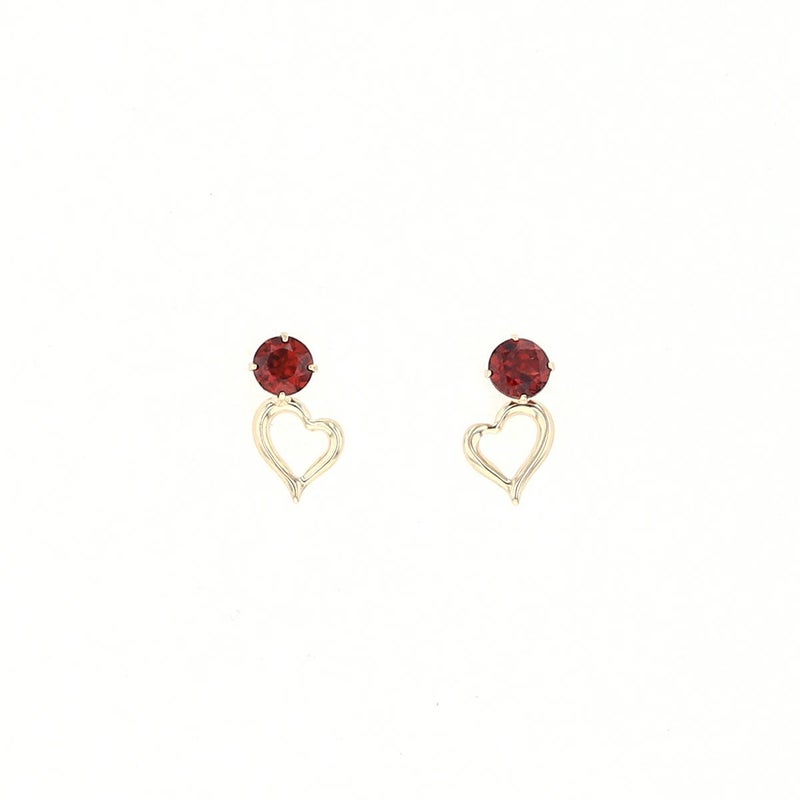 K10 YG ガーネット ピアス ハート