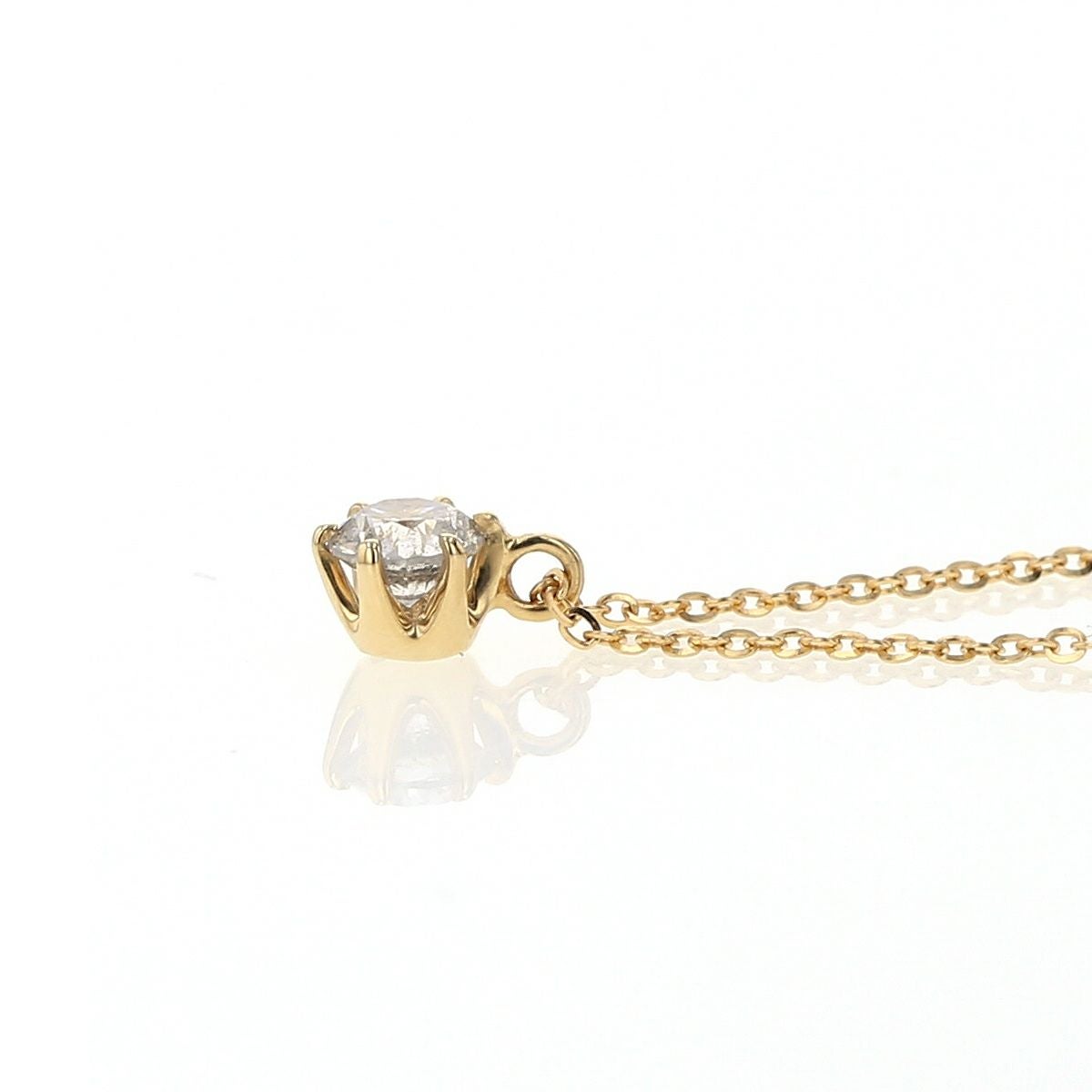 鑑定書付 K18 YG 一粒 ダイヤモンド ネックレス 0.3ct | IKEDA