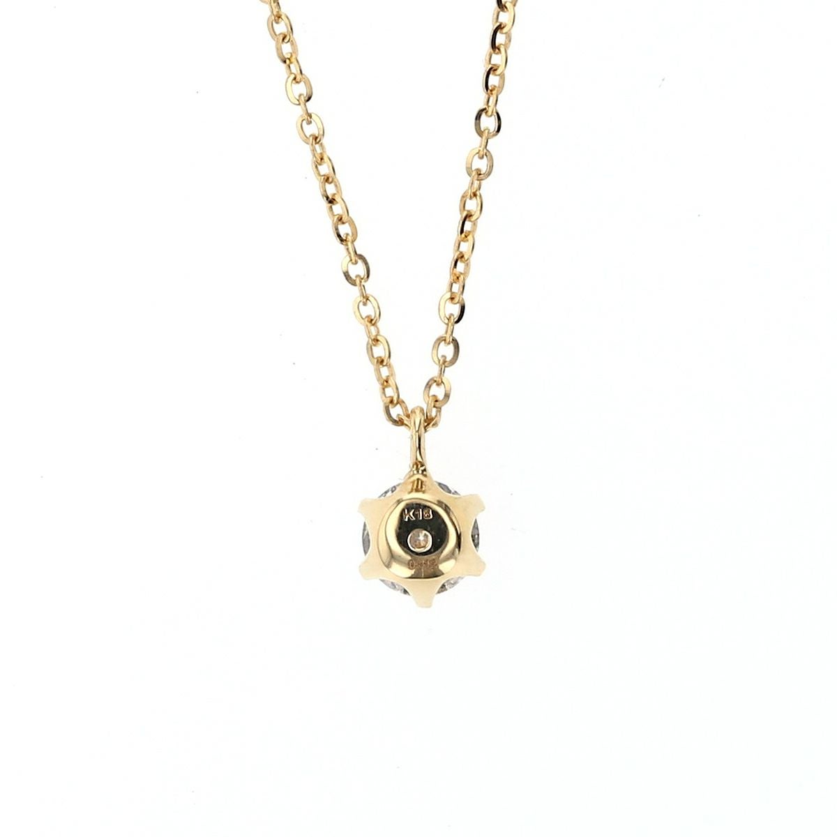 K18 YG 一粒 ダイヤモンド ネックレス 0.3ct