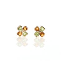 K10 YG クローバー ペリドット シトリン ピアス 10k 10金 誕生石 イエローゴールド レディース 彼女 誕生日プレゼント ギフト かわいい 四つ葉