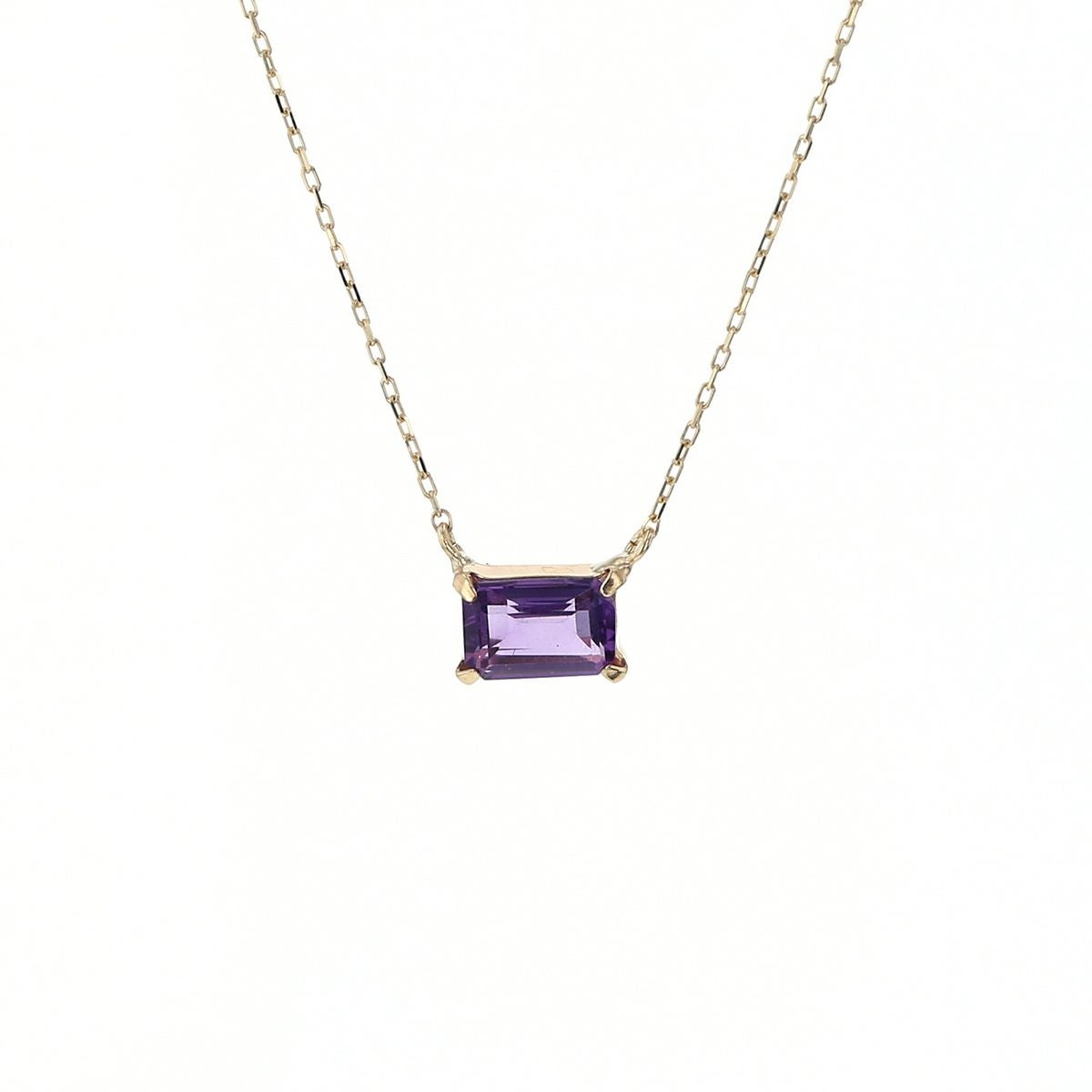 K10 YG アメジスト ネックレス スクエア