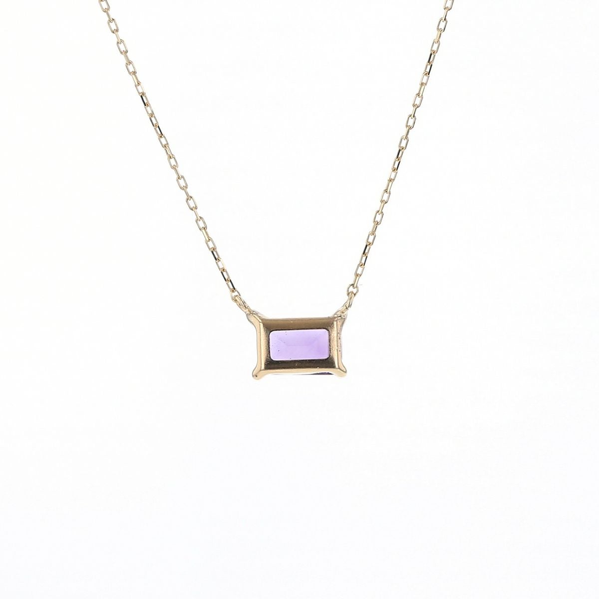 K10 YG アメジスト ネックレス スクエア