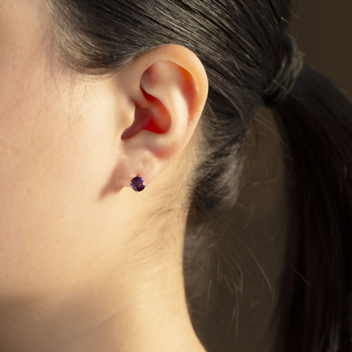 プラチナ アメジスト ピアス