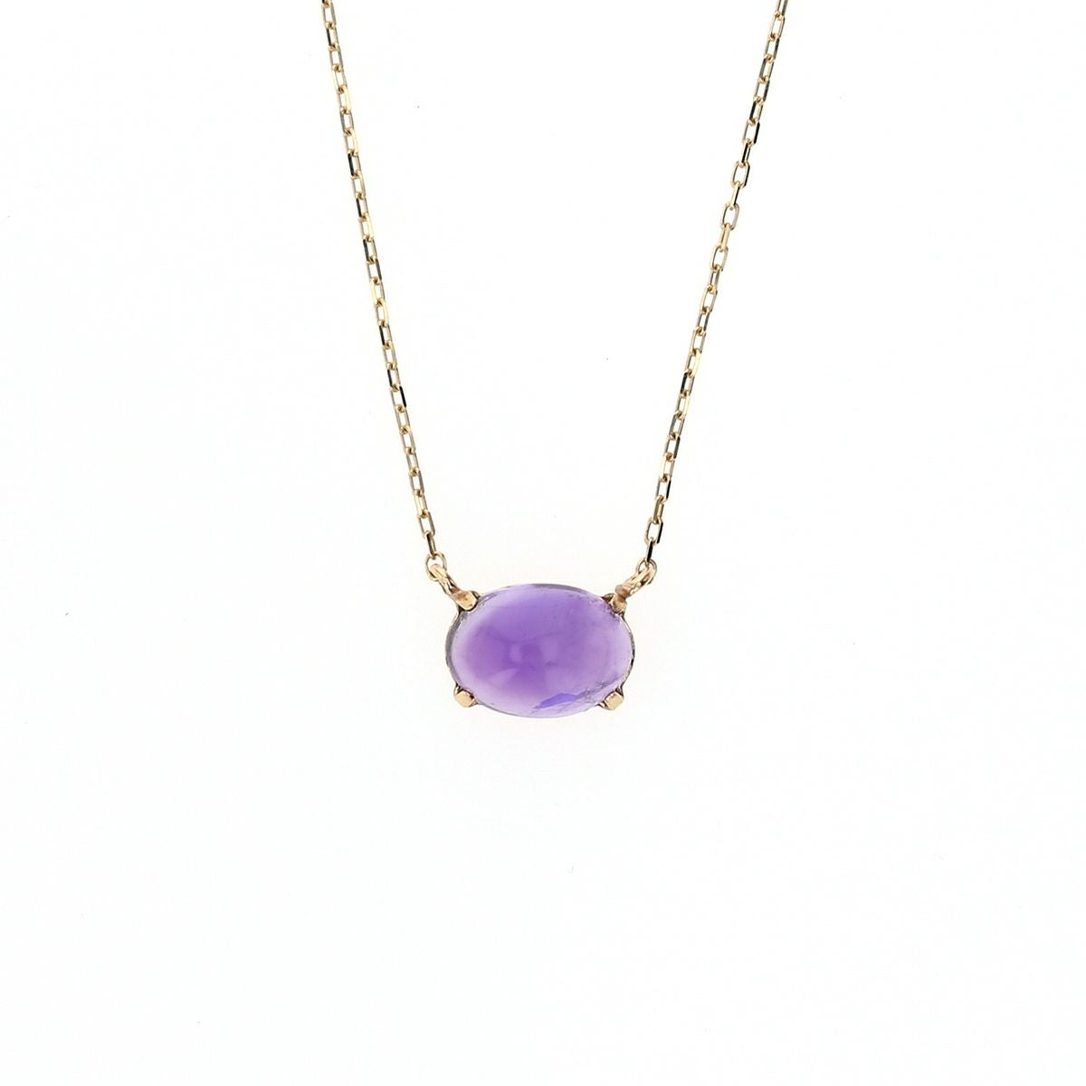 K10 YG アメジスト ネックレス オーバル