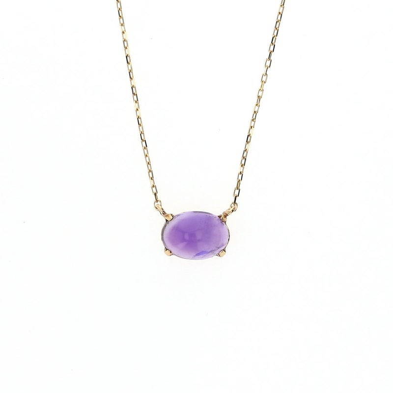K10 YG アメジスト ネックレス オーバル