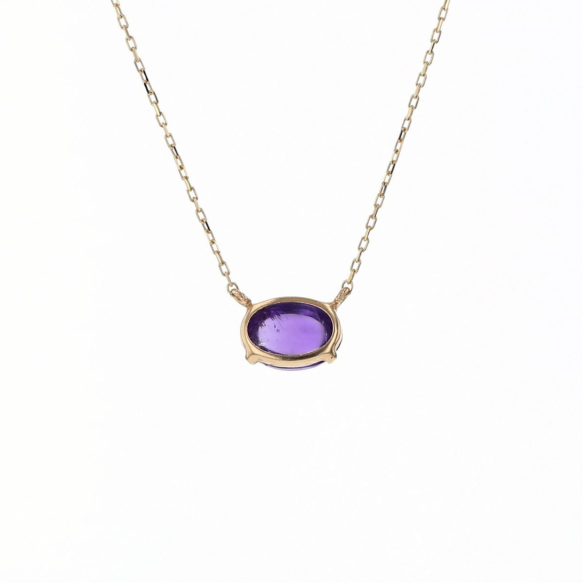 K10 YG アメジスト ネックレス オーバル