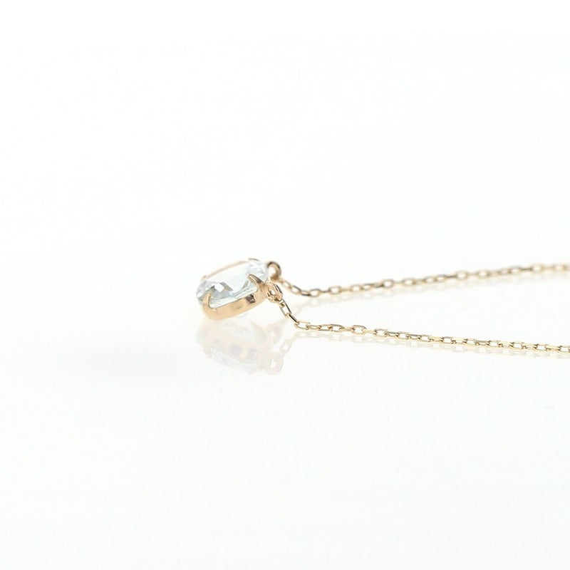 K10 YG アクアマリン ネックレス イエローゴールド 10k 10金 レディース 彼女 妻 オーバル 3月 誕生石 誕生日プレゼント