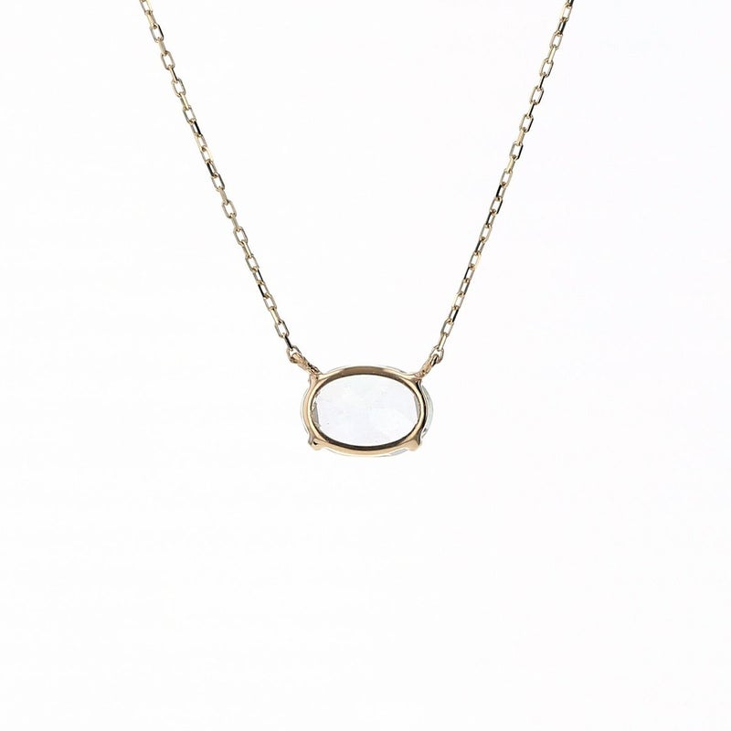 K10 YG アクアマリン ネックレス イエローゴールド 10k 10金 レディース 彼女 妻 オーバル 3月 誕生石 誕生日プレゼント