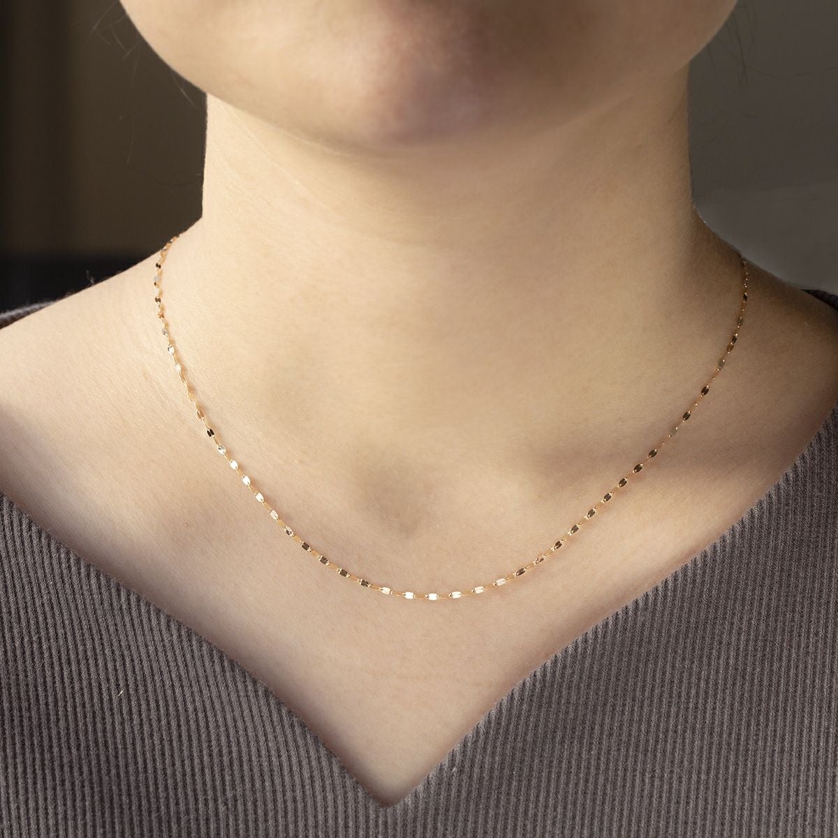 K10 PG/YG ペタルチェーン ネックレス イエローゴールド ピンクゴールド ペタルチェーンネックレス 地金チェーン 妻 彼女 誕生日 誕生日プレゼント ギフト 42cm