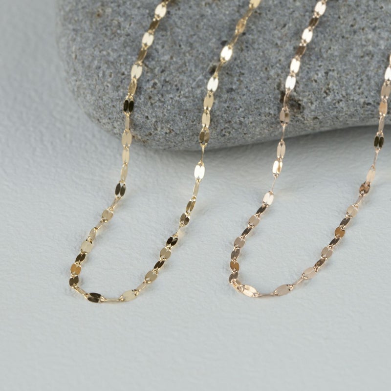 K10 PG/YG ペタルチェーン ネックレス イエローゴールド ピンクゴールド ペタルチェーンネックレス 地金チェーン 妻 彼女 誕生日 誕生日プレゼント ギフト 42cm