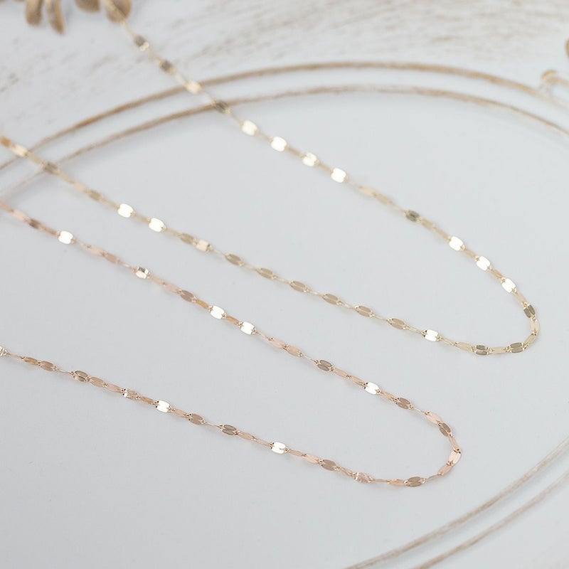 K10 PG/YG ペタルチェーン ネックレス イエローゴールド ピンクゴールド ペタルチェーンネックレス 地金チェーン 妻 彼女 誕生日 誕生日プレゼント ギフト 42cm