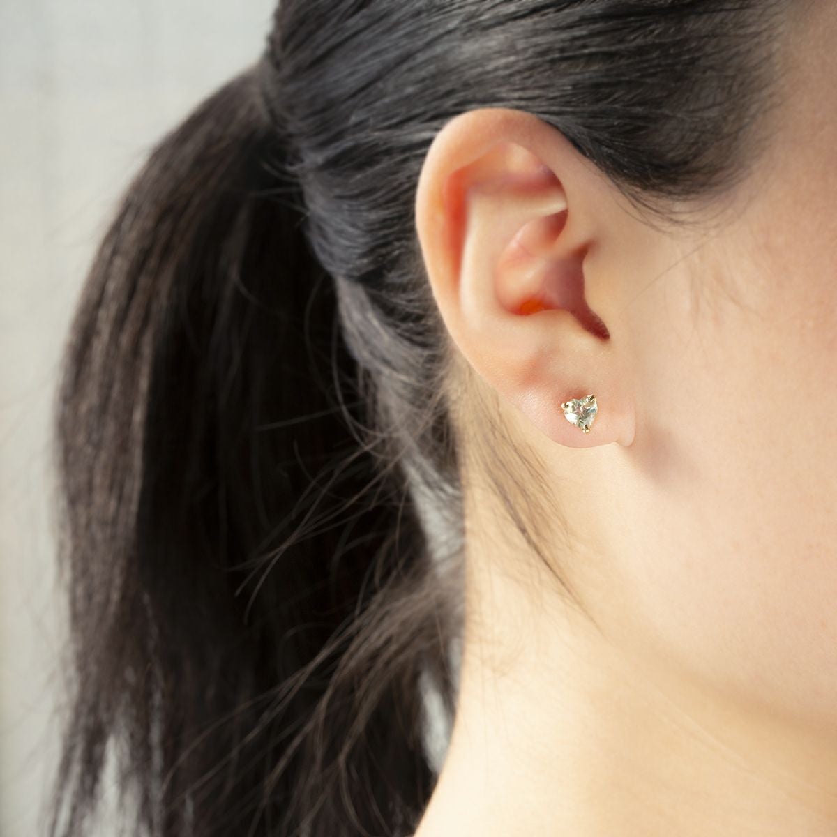 K10 YG アクアマリン ピアス ハート