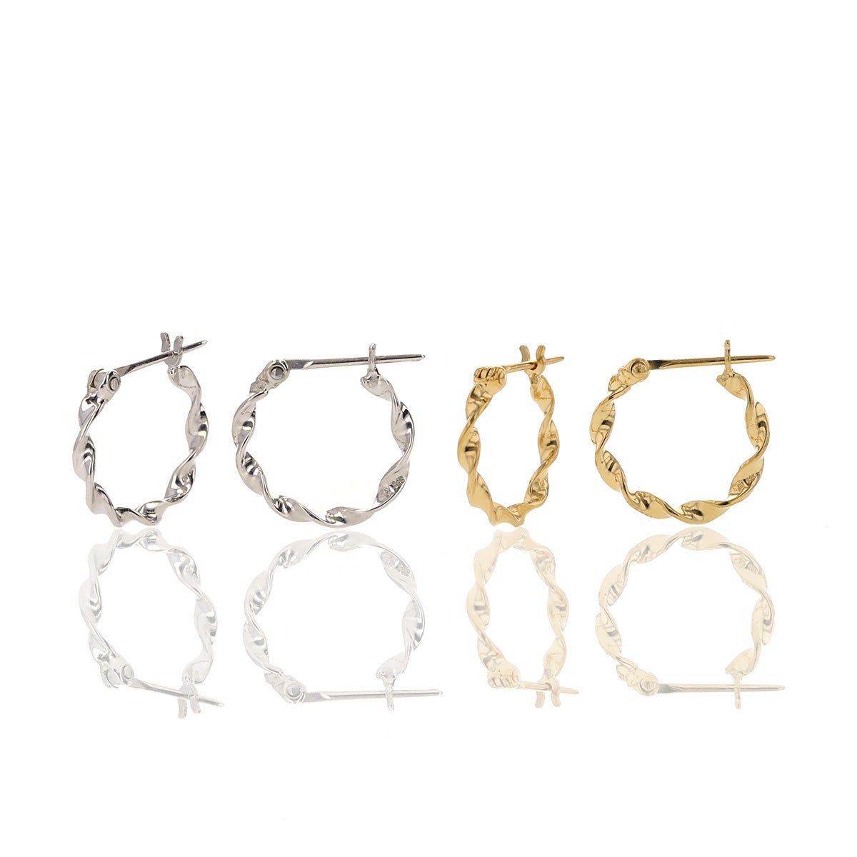 シルバー フープピアス ひねり