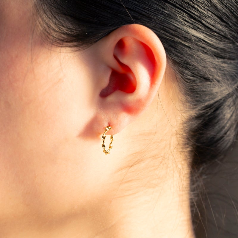 シルバー フープピアス ひねり