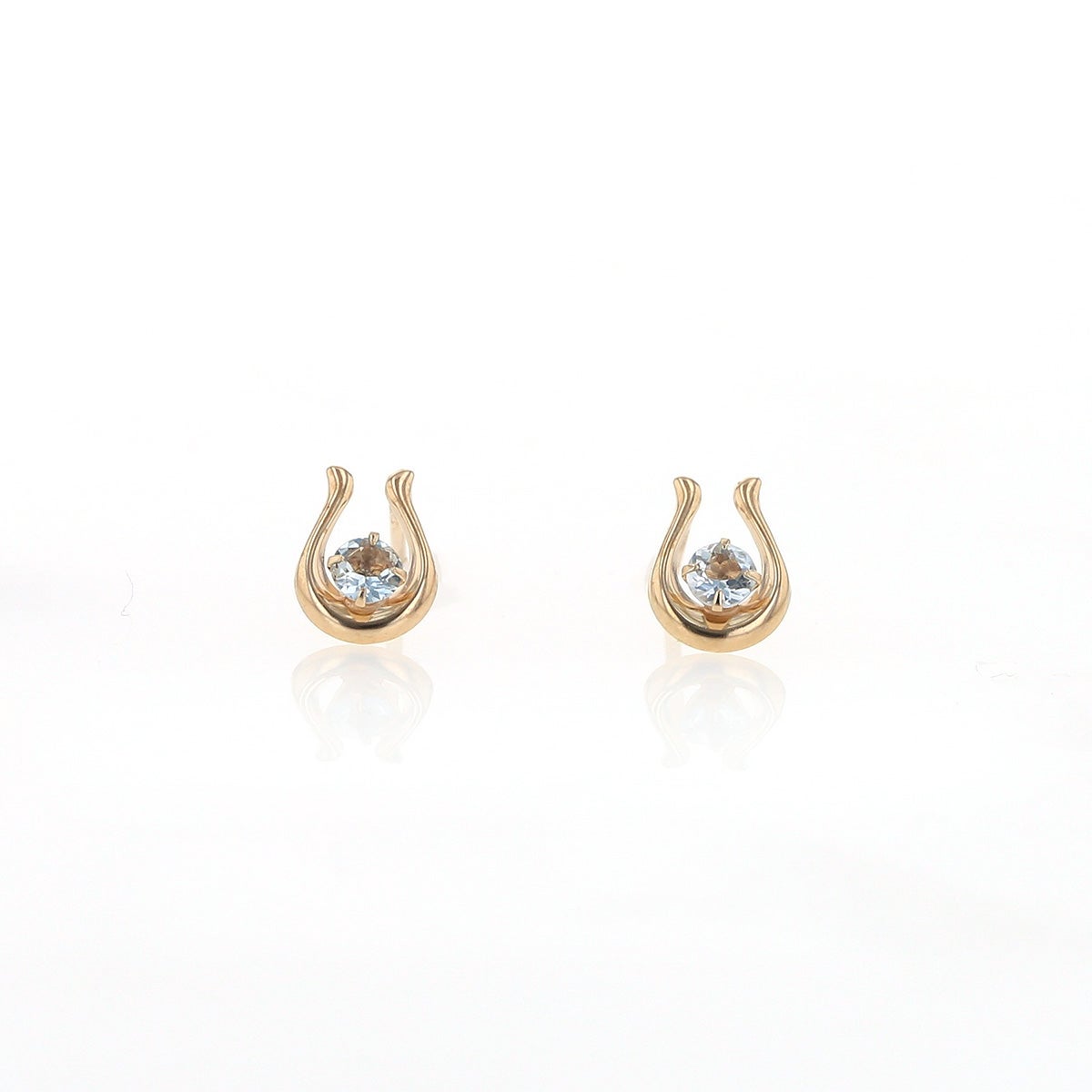 K10 YG アクアマリン ピアス 馬蹄 レディース 3月 誕生石 ホースシュー ギフト 誕生日プレゼント 20代 30代 40代 イエローゴールド 妻 彼女 可愛い