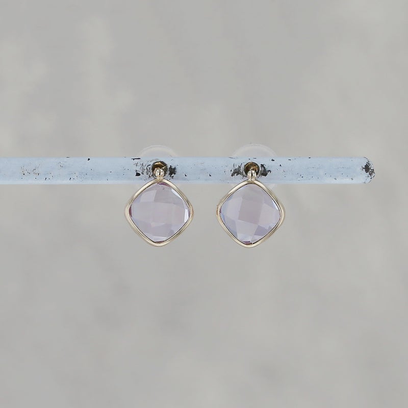 K10 YG ピンクアメジスト ピアス アメジスト チェスカット イエローゴールド かわいい レディース 彼女 妻 20代 30代 40代 誕生日 誕生日プレゼント ギフト