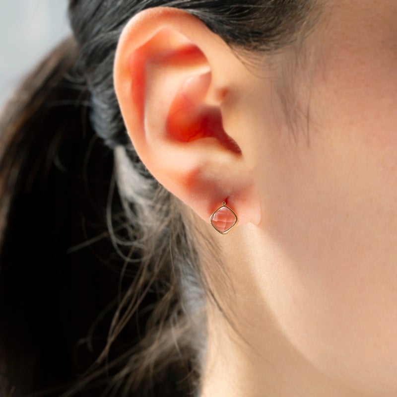 K10 YG ピンクアメジスト ピアス アメジスト チェスカット イエローゴールド かわいい レディース 彼女 妻 20代 30代 40代 誕生日 誕生日プレゼント ギフト