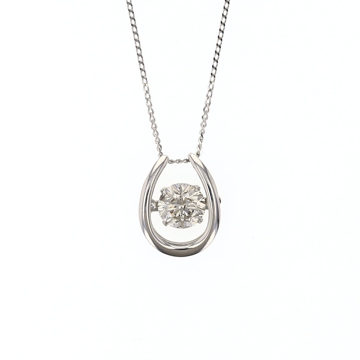 る*る様 Pt馬締ダイヤネックレス プラチナ ダイヤモンド 馬蹄 ネックレス ダンシングストーン 0.5ct