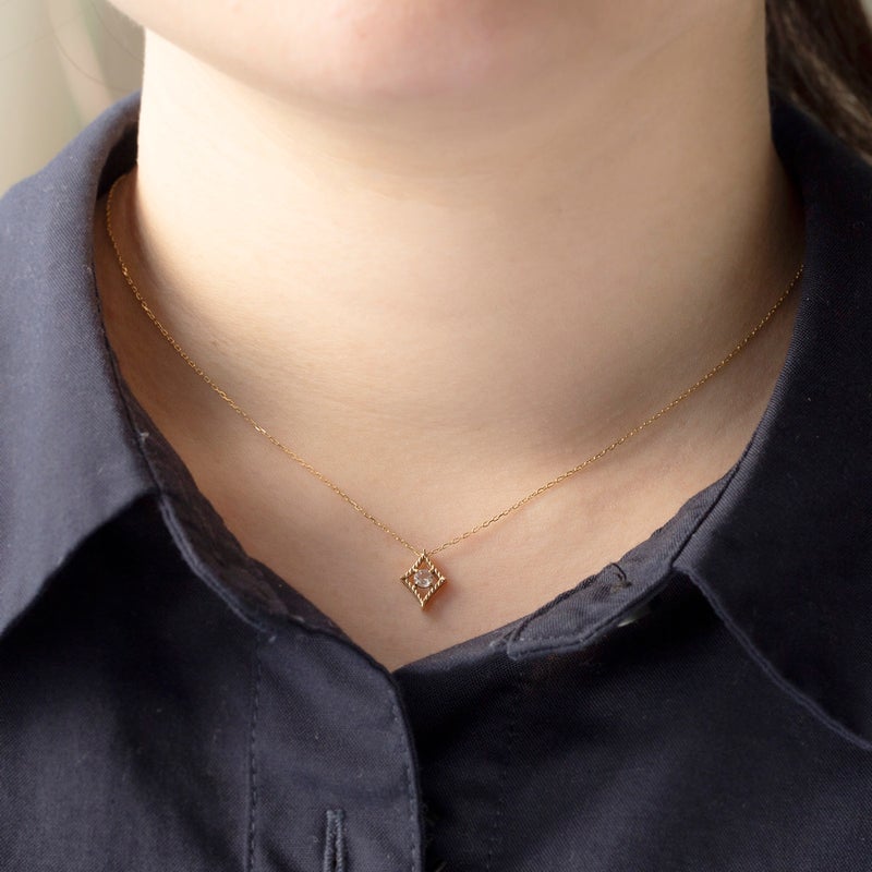 K10 YG モルガナイト ネックレス