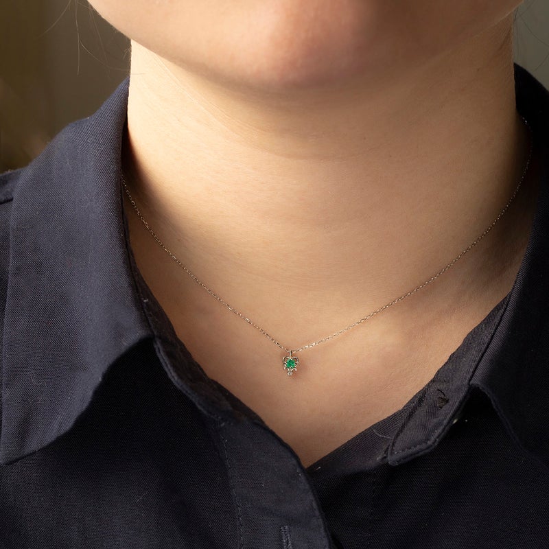 K10 WG エメラルド ネックレス ダイヤモンド ホワイトゴールド 5月誕生石 5月 誕生石 レディース 妻 彼女 誕生日 誕生日プレゼント ギフト 20代 30代 40代