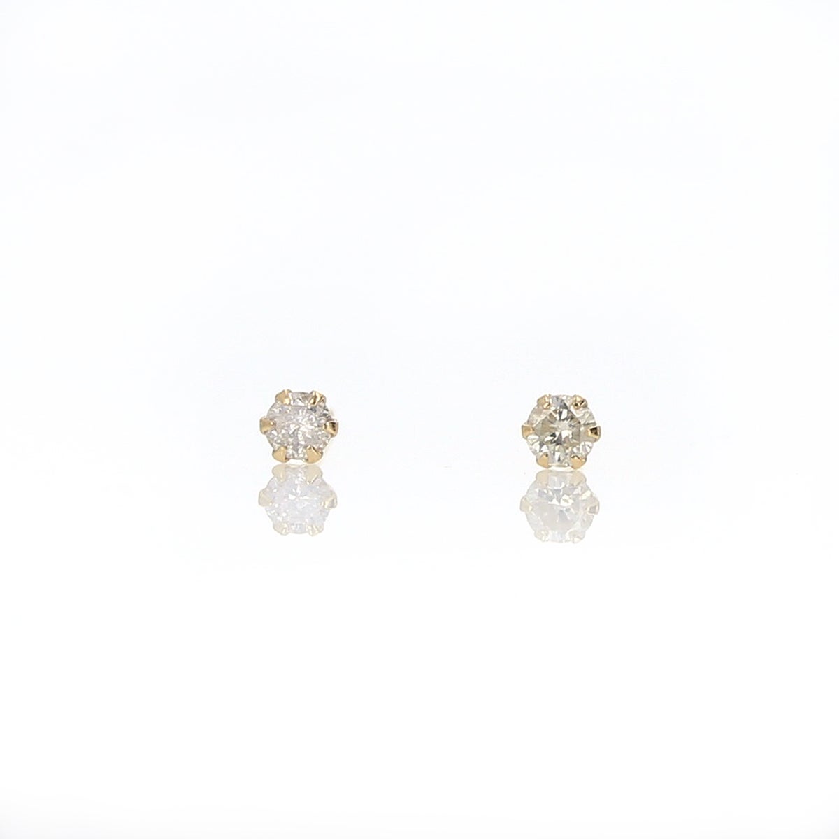 K18 PG 一粒 ダイヤモンド ピアス | IKEDAジュエリーオンライン