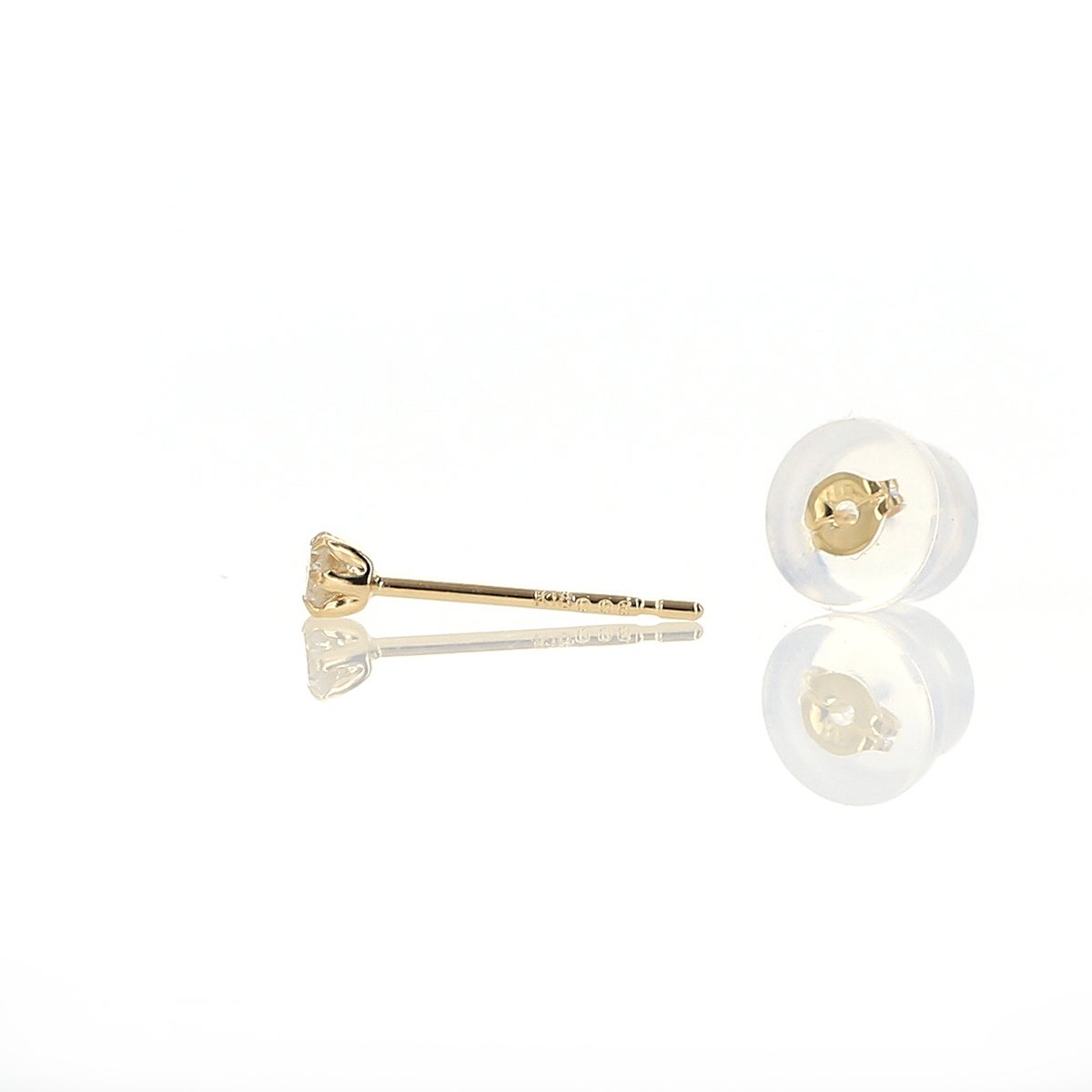 K18 YG 一粒 ダイヤモンド ピアス 4月 誕生石 イエローゴールド レディース 彼女 妻 20代 30代 40代 プレゼント