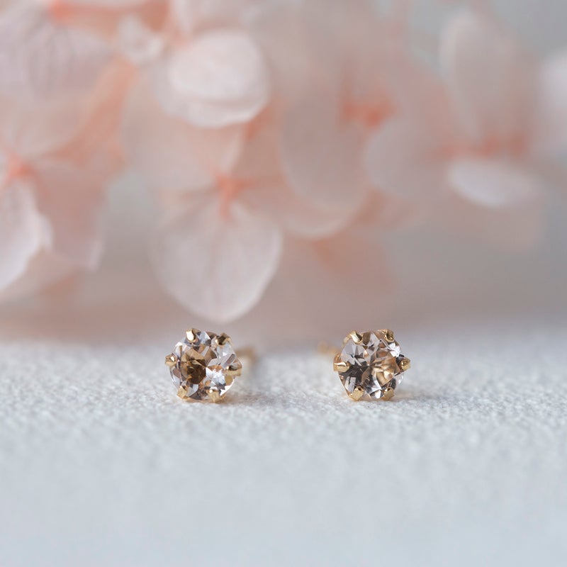 K18 YG モルガナイト ピアス