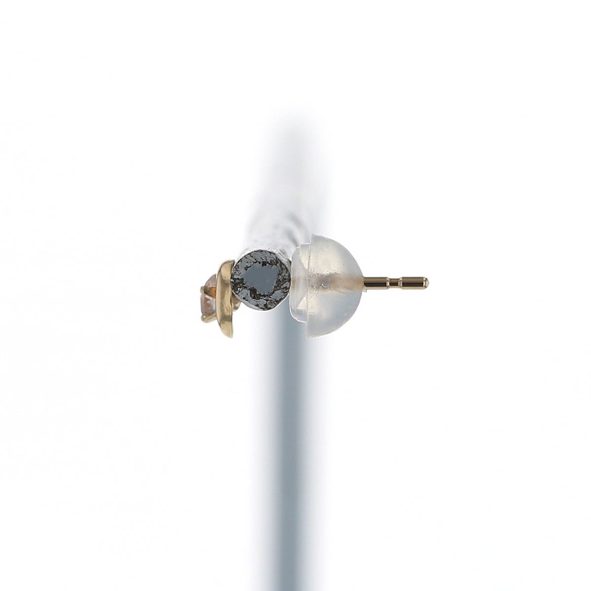 K10 YG モルガナイト ムーン ピアス