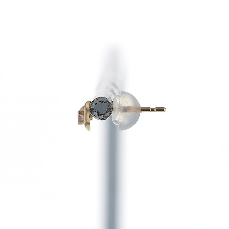 K10 YG モルガナイト ムーン ピアス