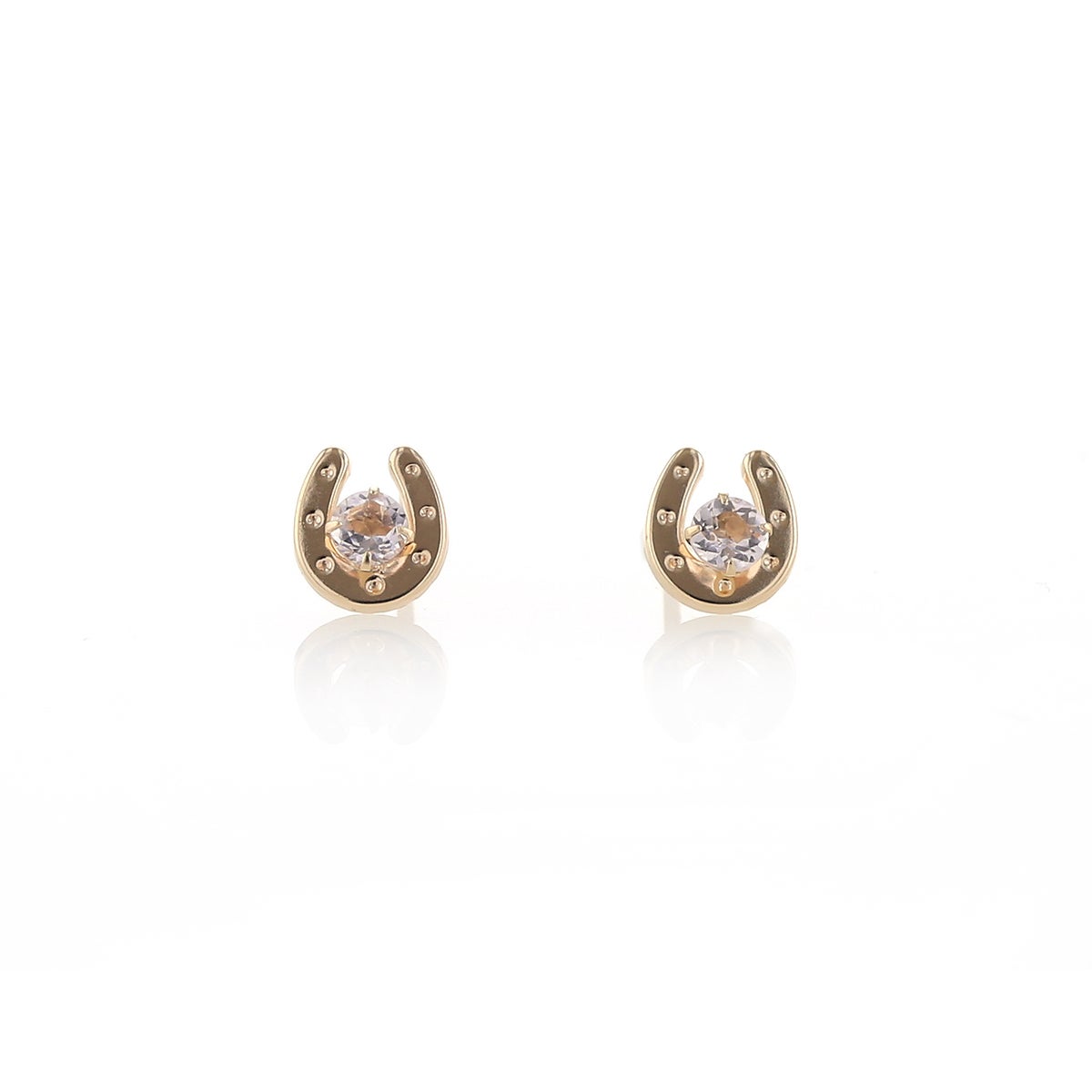 K10 YG ホースシュー モルガナイト ピアス