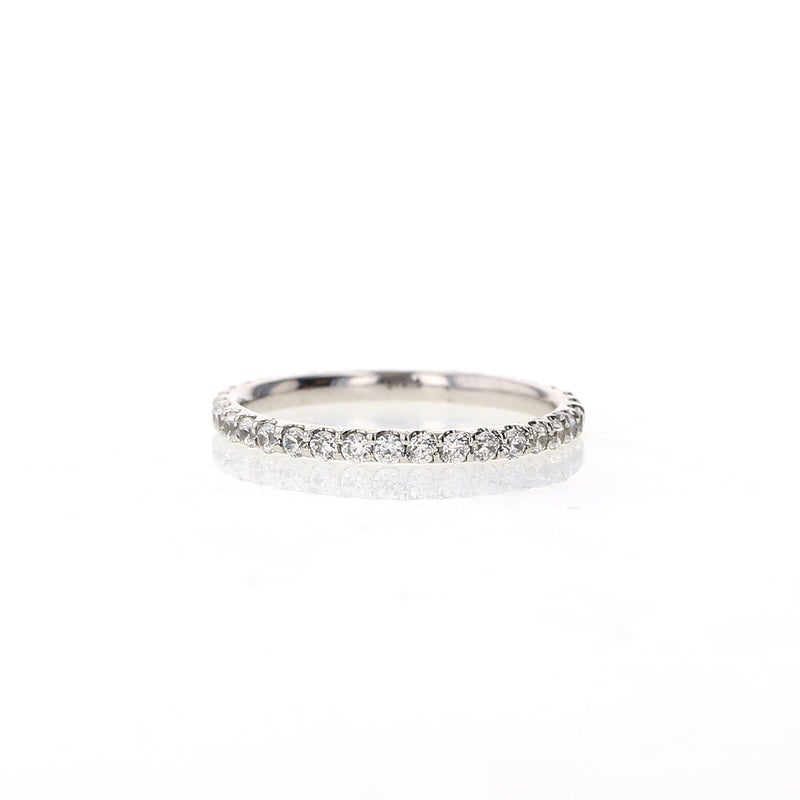 シルバー キュービックジルコニア フルエタニティ リング