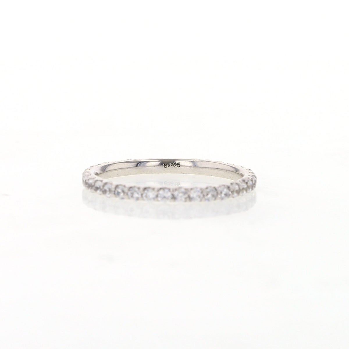 シルバー キュービックジルコニア フルエタニティ リング