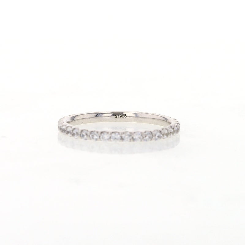 シルバー キュービックジルコニア フルエタニティ リング