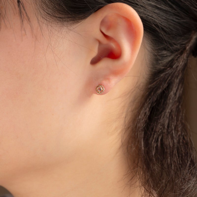 K10 YG モルガナイト ピアス イエローゴールド 4月 誕生石 レディース 20代 30代 40代 プレゼント 10金 記念日 かわいい