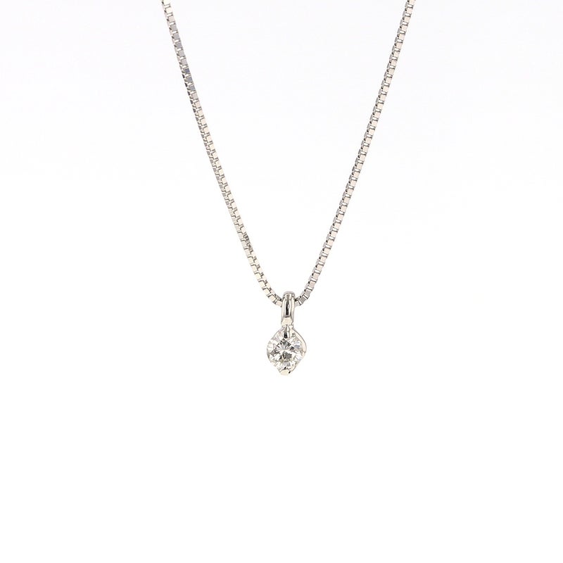 【鑑定書付】 プラチナ 一粒 ダイヤモンド ネックレス