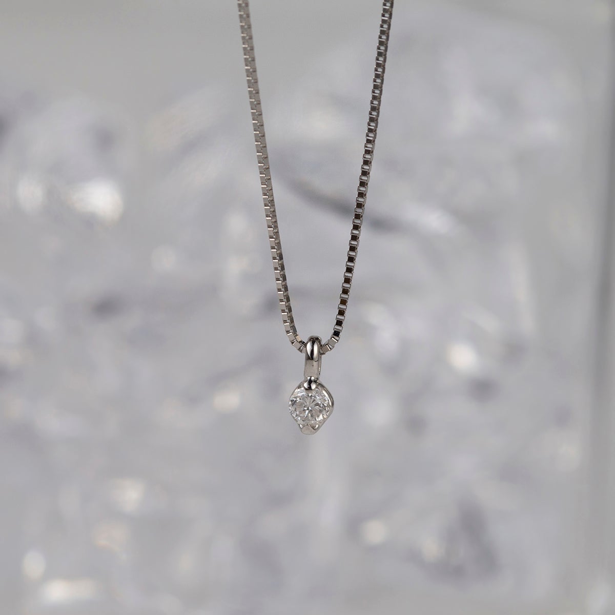 【鑑定書付】 プラチナ 一粒 ダイヤモンド ネックレス