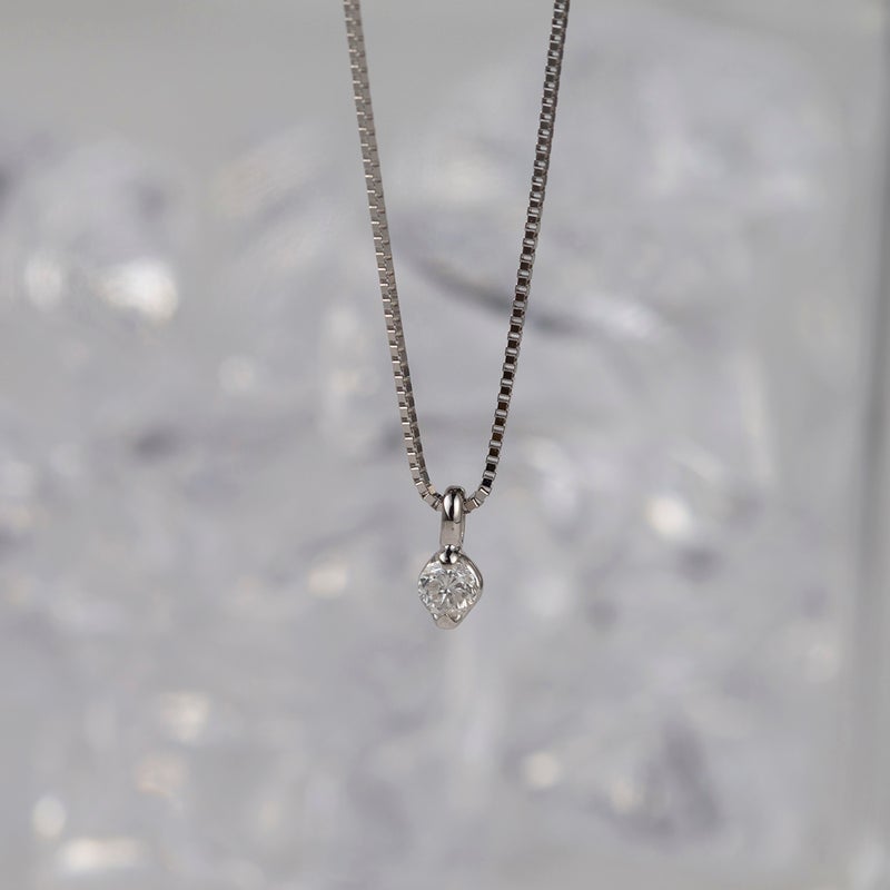 【鑑定書付】 プラチナ 一粒 ダイヤモンド ネックレス