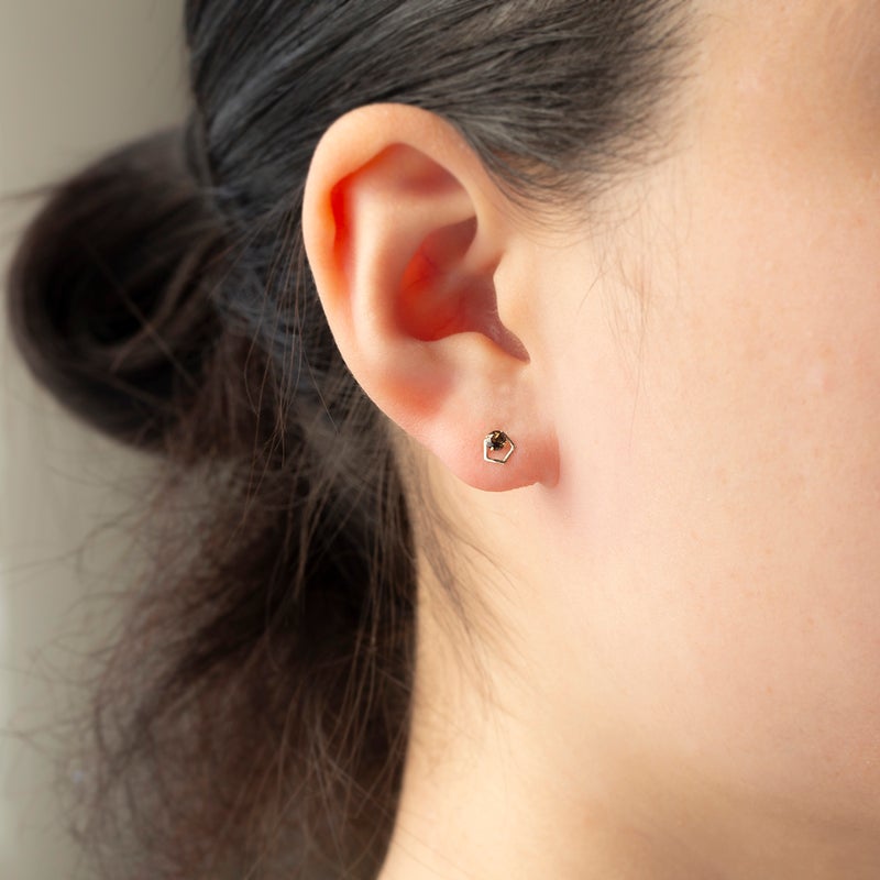 K10 YG スモーキークォーツ ピアス