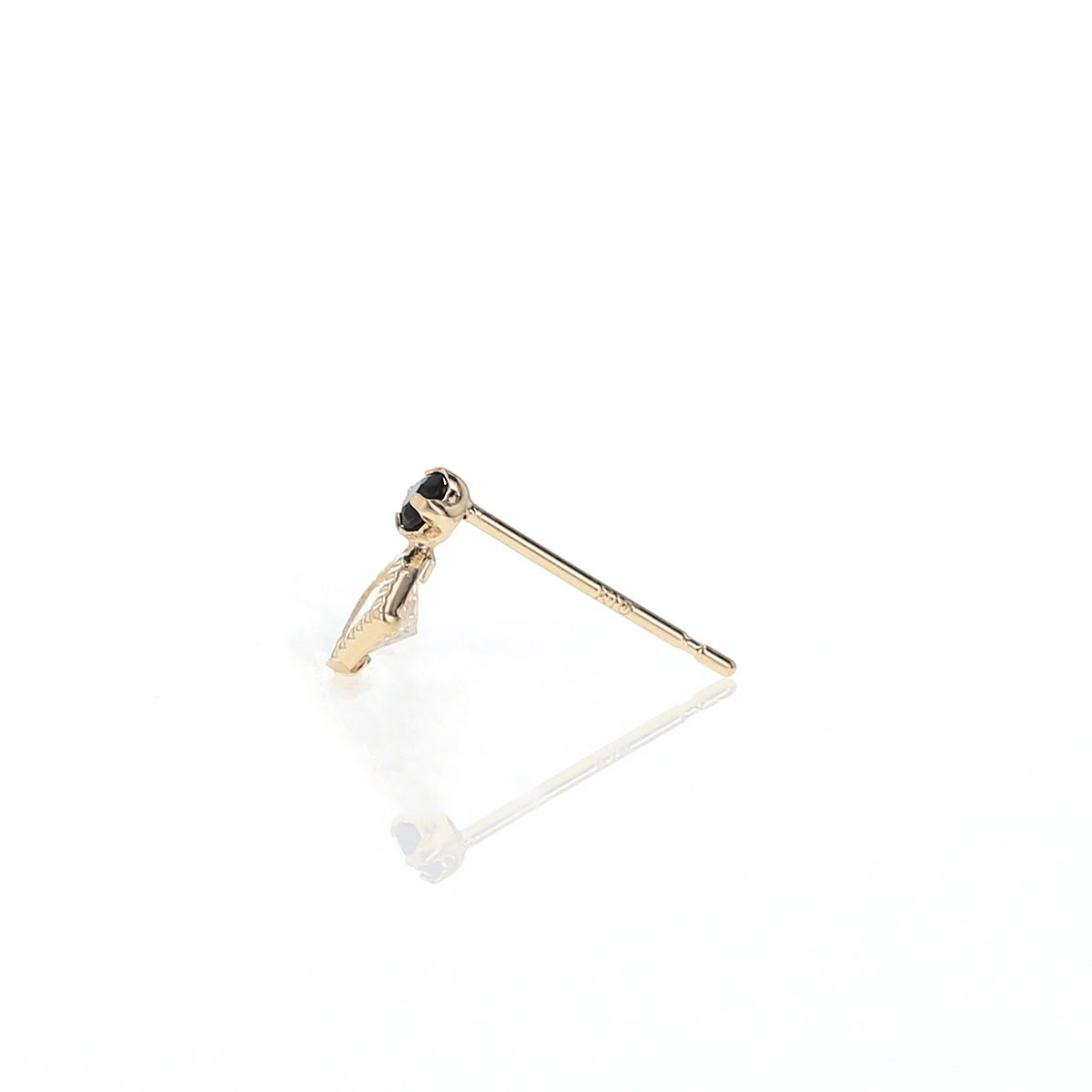 K10 YG オニキス キュービックジルコニア ピアス