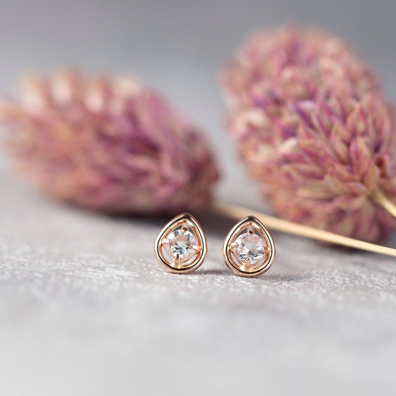 K10 PG モルガナイト ピアス ドロップ