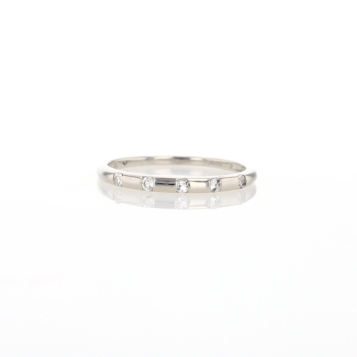 プラチナ ホワイトトパーズ ピンキーリング