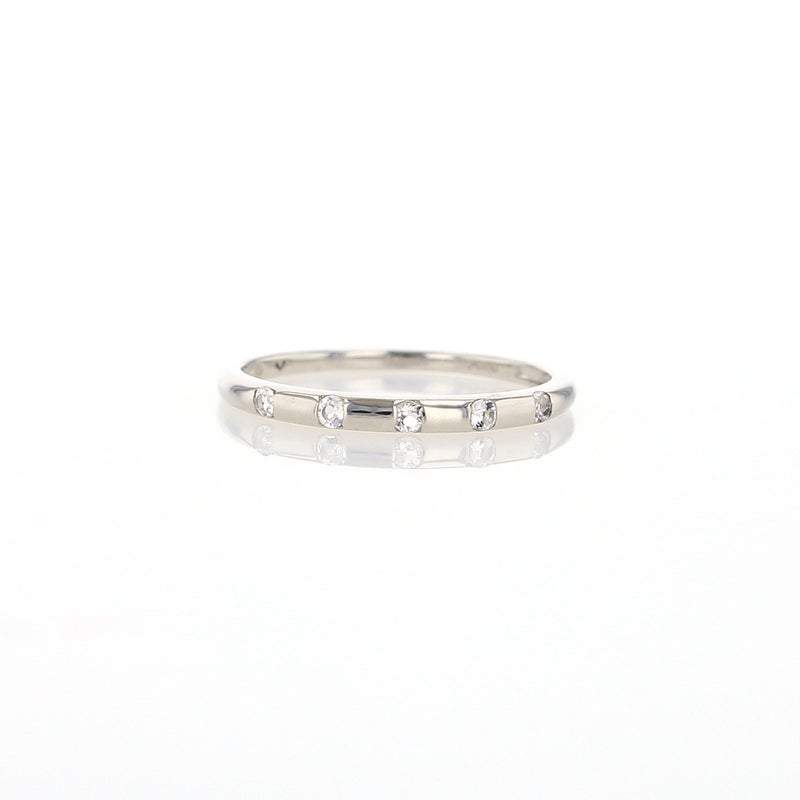 プラチナ ホワイトトパーズ ピンキーリング