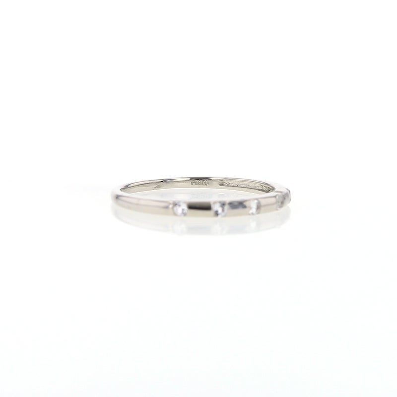 プラチナ ホワイトトパーズ ピンキーリング