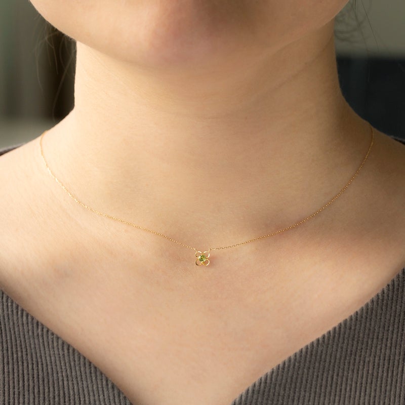 K10 YG ペリドット ネックレス