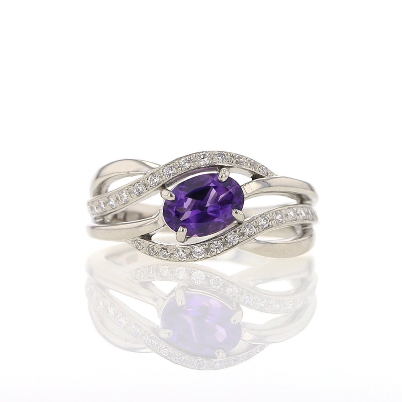 シルバー カラーストーン リング レディース 30代 40代 50代 誕生日 母 妻 彼女 ガーネット アメジスト ブルートパーズ CZ キュービックジルコニア