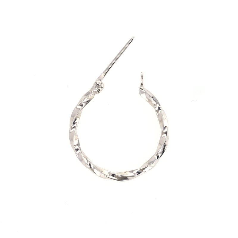 シルバー フープピアス ひねり