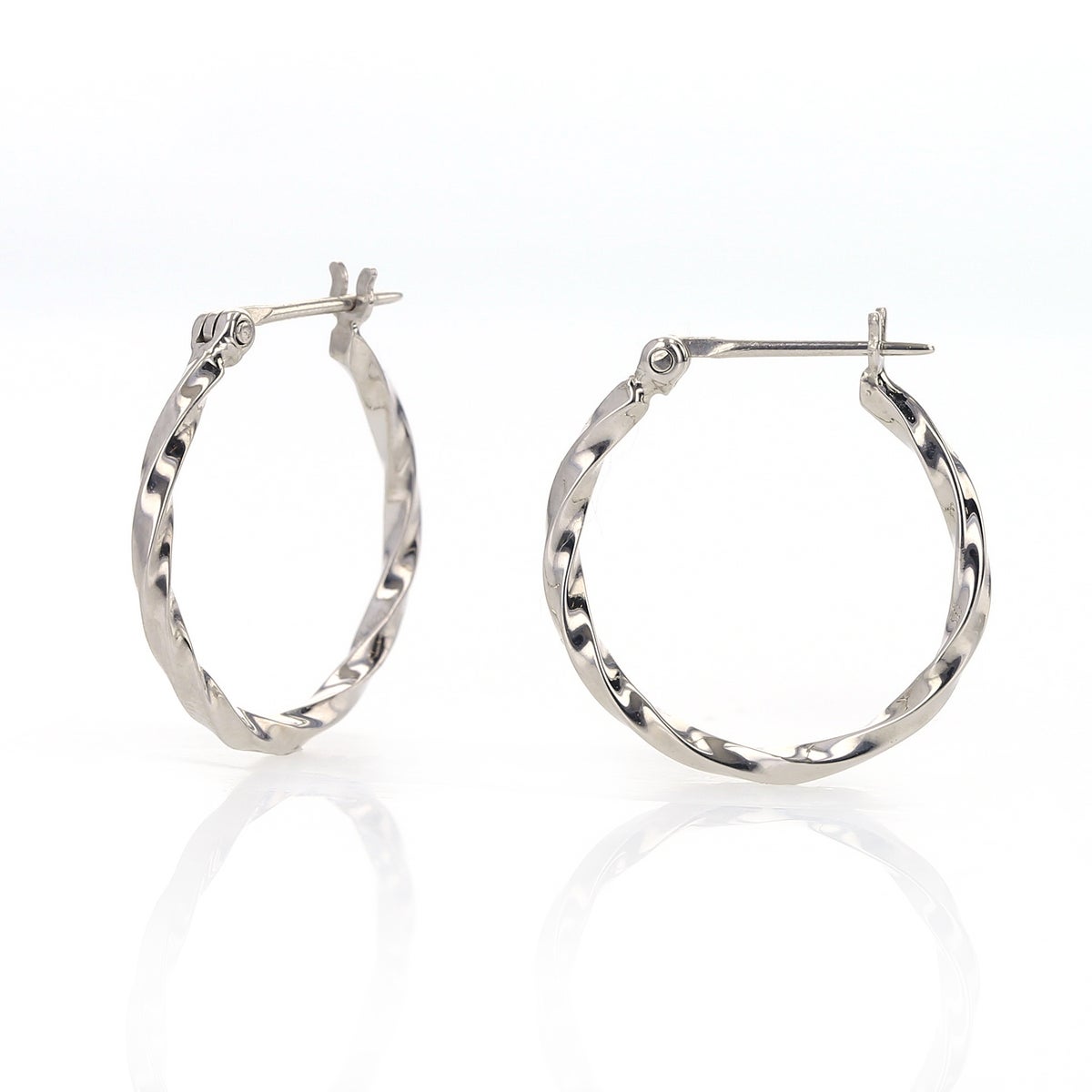 シルバー フープピアス ひねり