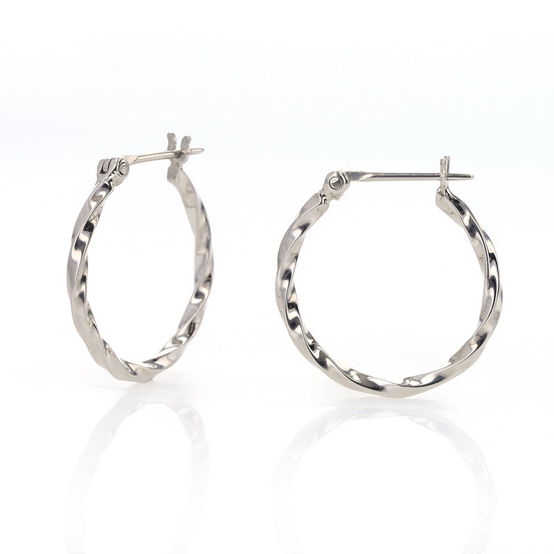シルバー フープピアス ひねり